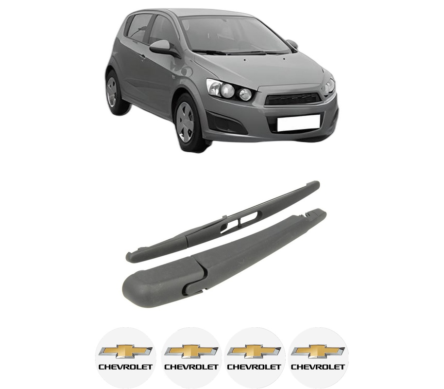 Set brat stergator spate cu lamela pentru CHEVROLET AVEO Hatchback (T300) din 2011-2015, pentru spate, din cauciuc siliconat rezistent, Cri-Flo, 4 stickere auto CHEVROLET