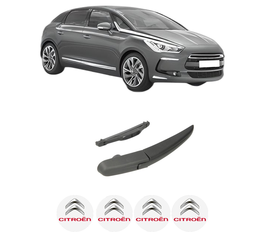 Set brat stergator spate cu lamela pentru CITROEN DS5 din 2011-2015, pentru spate, din cauciuc siliconat rezistent, Cri-Flo, 4 stickere auto CITROEN
