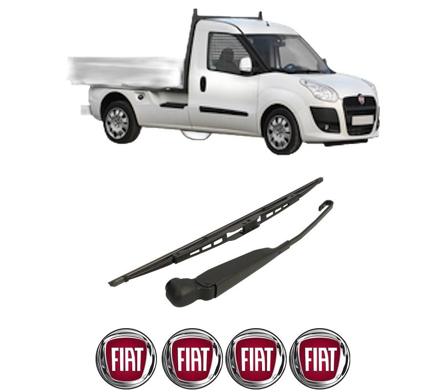 Set brat stergator spate cu lamela pentru FIAT DOBLO Platform/Chassis (263_) din 2010-2023, pentru spate, din cauciuc siliconat rezistent, Cri-Flo, 4 stickere auto FIAT