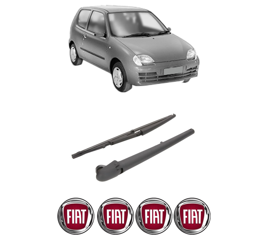 Set brat stergator spate cu lamela pentru FIAT SEICENTO / 600 (187_) din 1997-2010, pentru spate, din cauciuc siliconat rezistent, Cri-Flo, 4 stickere auto FIAT