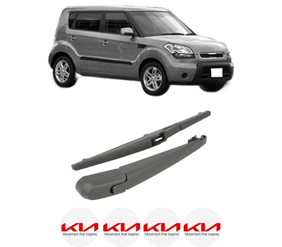 Set brat stergator spate cu lamela pentru KIA SOUL I (AM) din 2009-2014, pentru spate, din cauciuc siliconat rezistent, Cri-Flo, 4 stickere auto KIA