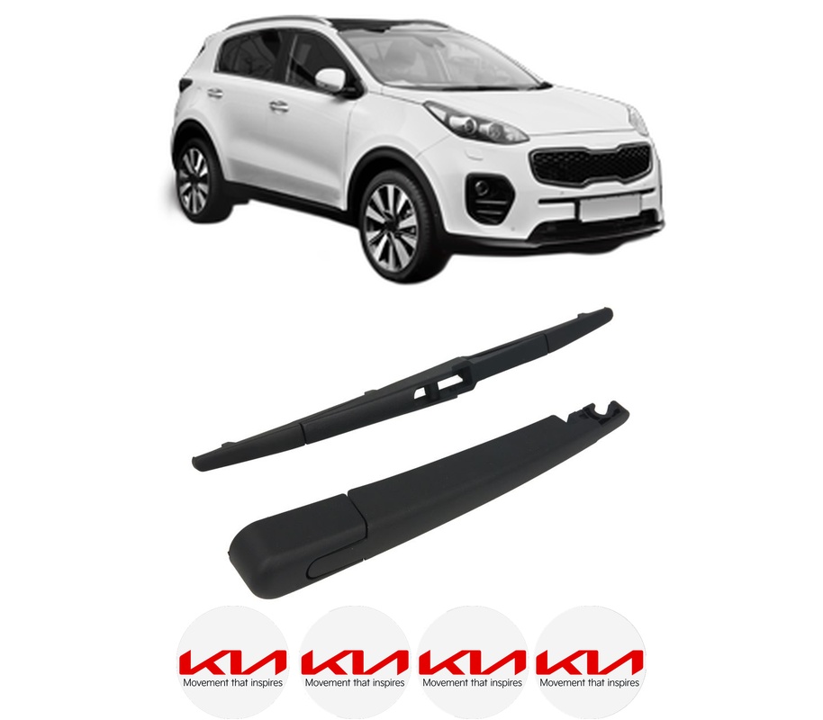 Set brat stergator spate cu lamela pentru KIA SPORTAGE IV (QL, QLE) din 2015-2022, pentru spate, din cauciuc siliconat rezistent, Cri-Flo, 4 stickere auto KIA