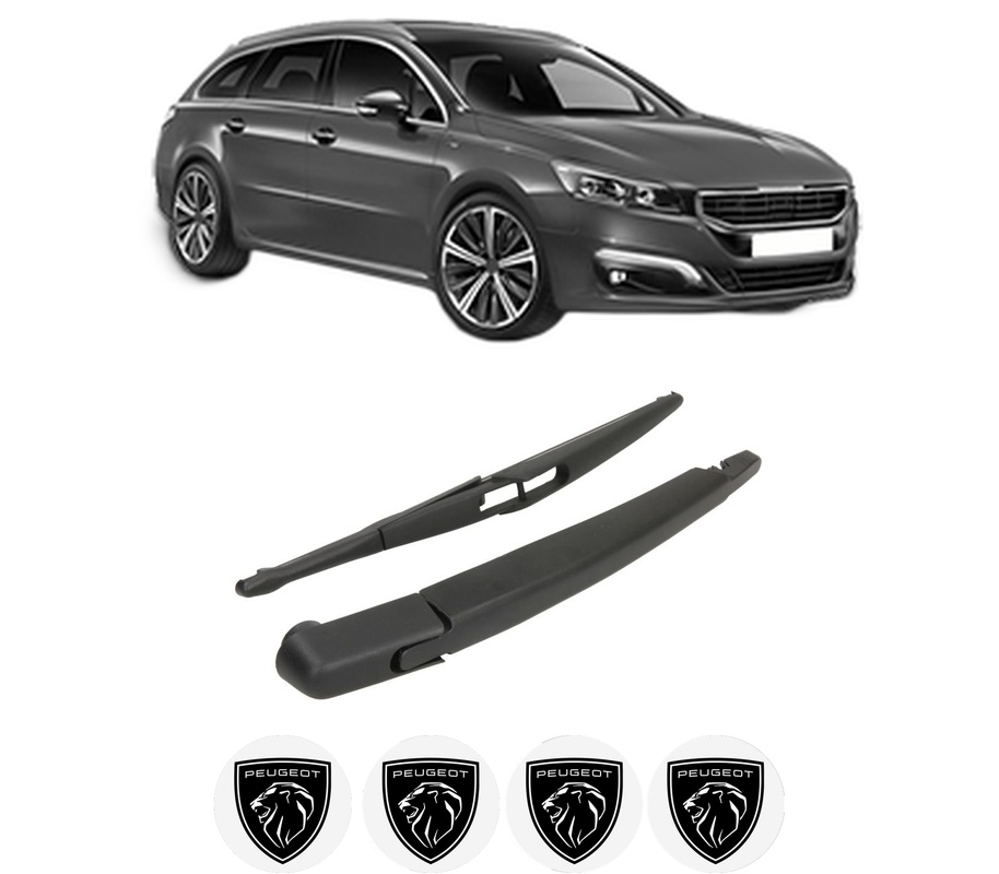Set brat stergator spate cu lamela pentru PEUGEOT 508 SW I (8E_) din 2010-2018, pentru spate, din cauciuc siliconat rezistent, Cri-Flo, 4 stickere auto PEUGEOT