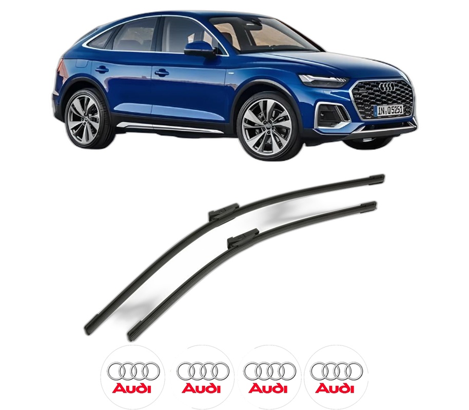 Set stergatoare auto AUDI Q5 Sportback (FYT) din 2020-2021, pentru parbriz auto, 2 bucati, Bosch Aerotwin, din cauciuc siliconat rezistent, 4 Stickere Auto AUDI