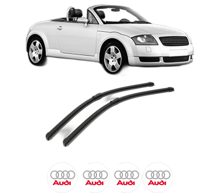 Set stergatoare auto AUDI TT Roadster (8N9) din 1999-2006, pentru parbriz auto, 2 bucati, Bosch Aerotwin, din cauciuc siliconat rezistent, 4 Stickere Auto AUDI