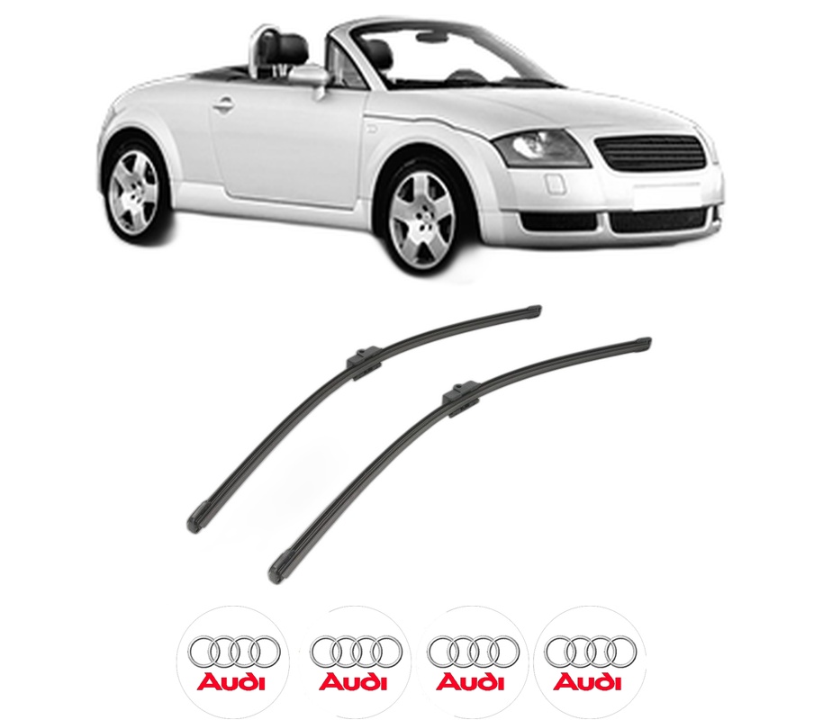 Set stergatoare auto AUDI TT Roadster (8N9) din 1999-2006, pentru parbriz auto, 2 bucati, Valeo Silencio Xtrm, din cauciuc siliconat rezistent, 4 Stickere Auto AUDI