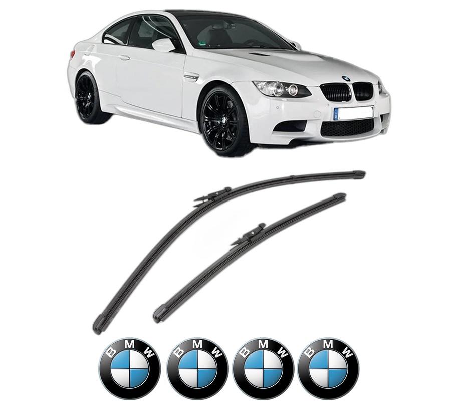 Set stergatoare auto BMW Seria 3 Coupe (E92) din 2006-2013, pentru parbriz auto, 2 bucati, Valeo Silencio Xtrm, din cauciuc siliconat rezistent, 4 Stickere Auto BMW Seria