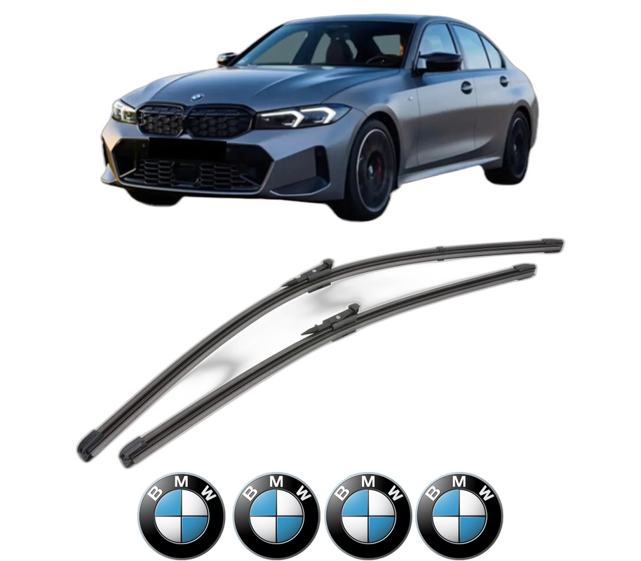 Set stergatoare auto BMW Seria 3 (G20, G80, G28) din 2018-2024, pentru parbriz auto, 2 bucati, Valeo Silencio Xtrm, din cauciuc siliconat rezistent, 4 Stickere Auto BMW Seria