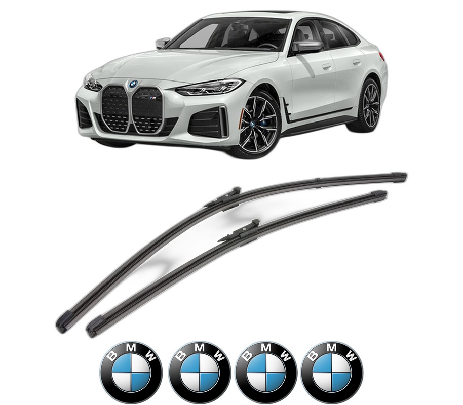 Set stergatoare auto BMW Seria i4 (G26) din 2021-2024, pentru parbriz auto, 2 bucati, Valeo Silencio Xtrm, din cauciuc siliconat rezistent, 4 Stickere Auto BMW Seria