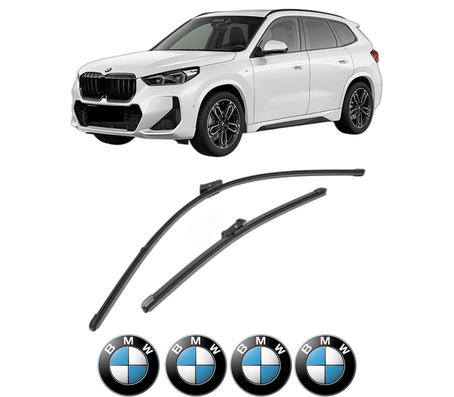 Set stergatoare auto BMW Seria X1 (U11) din 2022-2024, pentru parbriz auto, 2 bucati, Valeo Silencio Xtrm, din cauciuc siliconat rezistent, 4 Stickere Auto BMW Seria