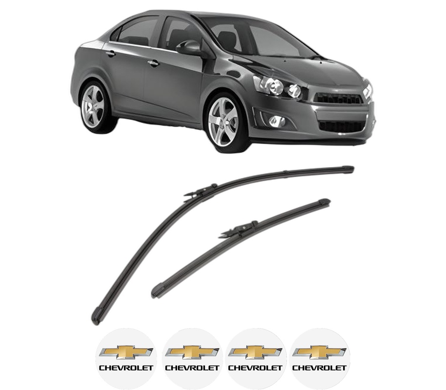 Set stergatoare auto CHEVROLET AVEO Saloon (T300) din 2011-2015, pentru parbriz auto, 2 bucati, Valeo Silencio Xtrm, din cauciuc siliconat rezistent, 4 Stickere Auto CHEVROLET