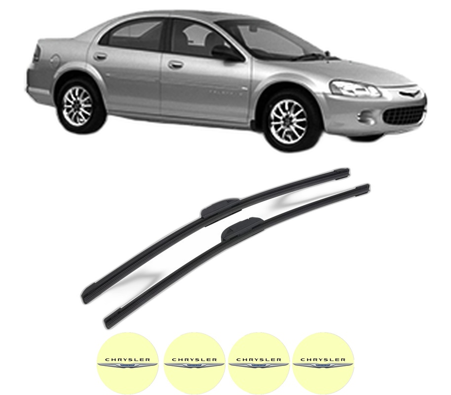 Set stergatoare auto CHRYSLER SEBRING (JR) din 2001-2007, pentru parbriz auto, 2 bucati, Bosch Aerotwin Retrofit, din cauciuc siliconat rezistent, 4 Stickere Auto CHRYSLER