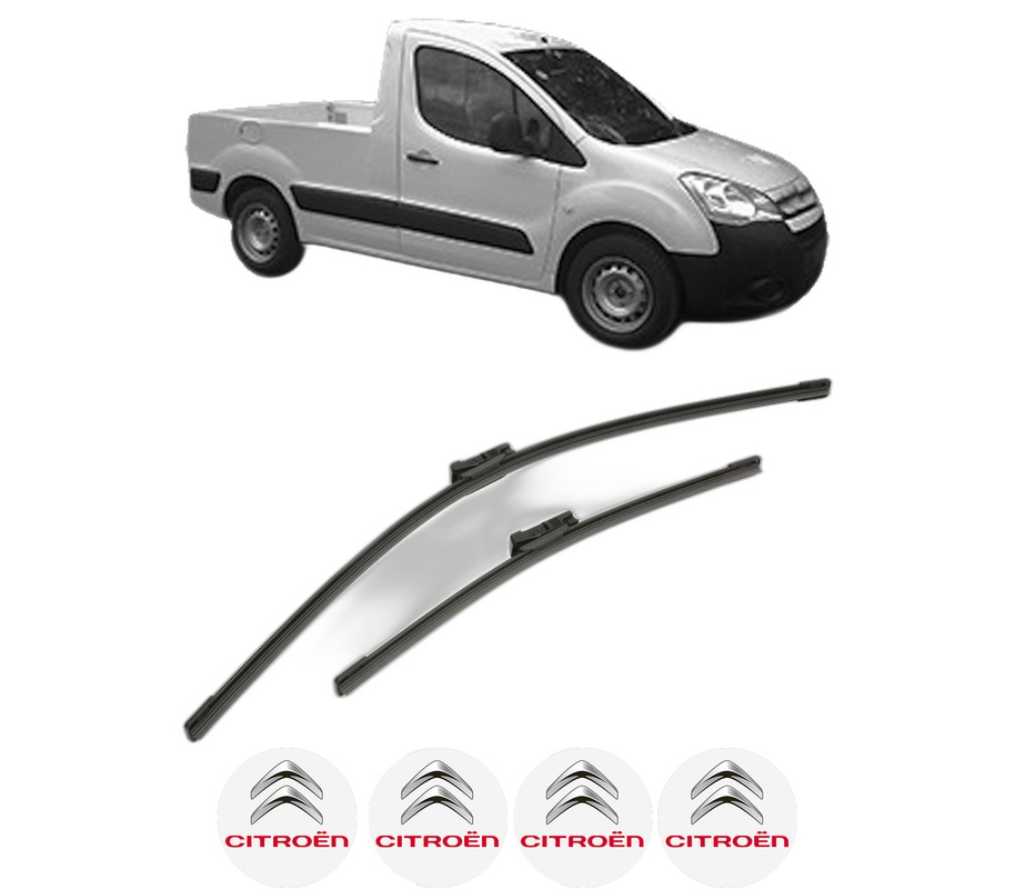Set stergatoare auto CITROEN BERLINGO Platform/Chassis (B9) din 2008-2021, pentru parbriz auto, 2 bucati, Bosch Aerotwin, din cauciuc siliconat rezistent, 4 Stickere Auto CITROEN
