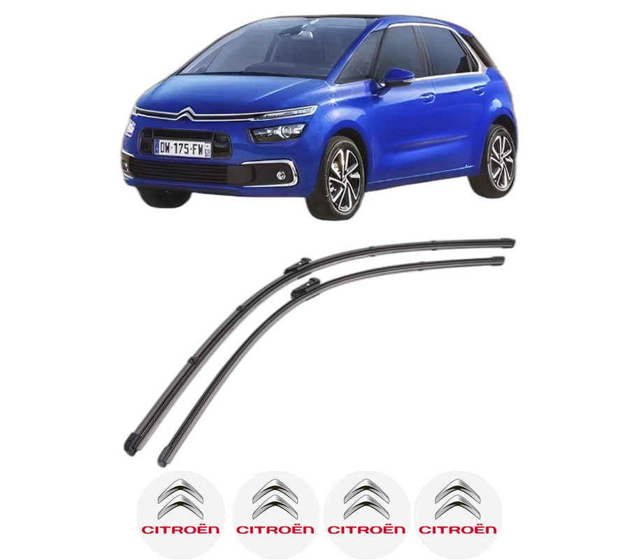 Set stergatoare auto CITROEN C4 SPACETOURER (3D_) din 2018-2019, pentru parbriz auto, 2 bucati, Valeo Silencio Xtrm, din cauciuc siliconat rezistent, 4 Stickere Auto CITROEN