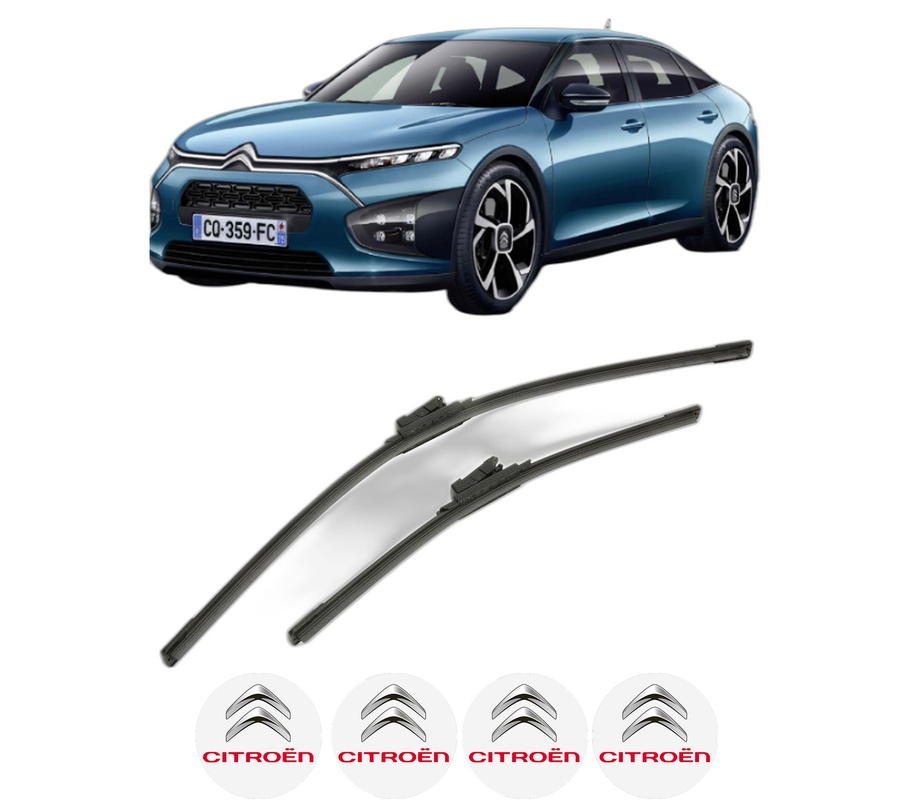 Set stergatoare auto CITROEN C5 X (ND_, NC_) din 2021-2023, pentru parbriz auto, 2 bucati, Bosch Aerotwin, din cauciuc siliconat rezistent, 4 Stickere Auto CITROEN