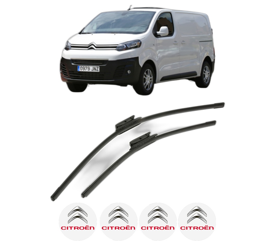 Set stergatoare auto CITROEN JUMPY III Van (V_) din 2016-2024, pentru parbriz auto, 2 bucati, Bosch Aerotwin, din cauciuc siliconat rezistent, 4 Stickere Auto CITROEN