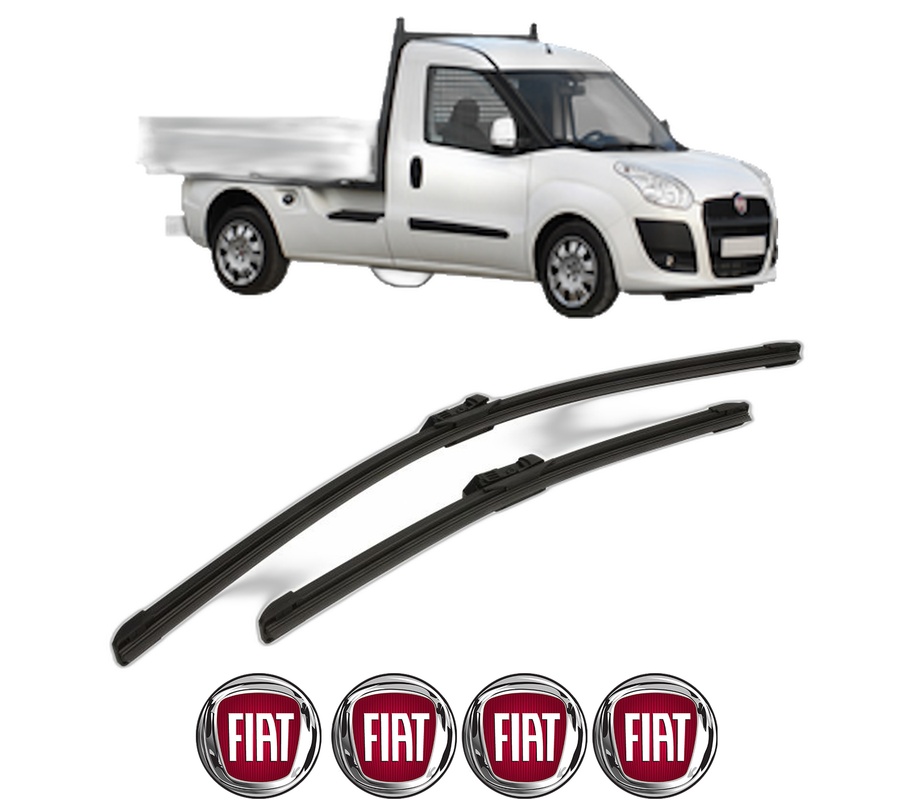 Set stergatoare auto FIAT DOBLO Platform/Chassis (263_) din 2010-2023, pentru parbriz auto, 2 bucati, Bosch Aerotwin, din cauciuc siliconat rezistent, 4 Stickere Auto FIAT
