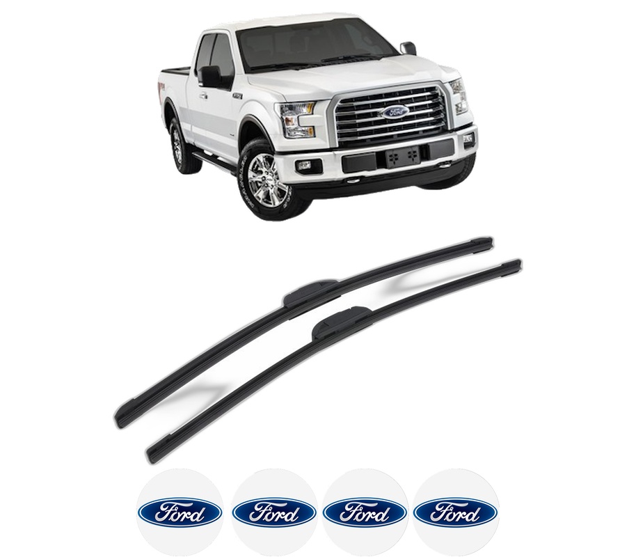 Set stergatoare auto FORD USA F-150 Crew Cab Pickup din 2003-2008, pentru parbriz auto, 2 bucati, Bosch Aerotwin Retrofit, din cauciuc siliconat rezistent, 4 Stickere Auto FORD USA