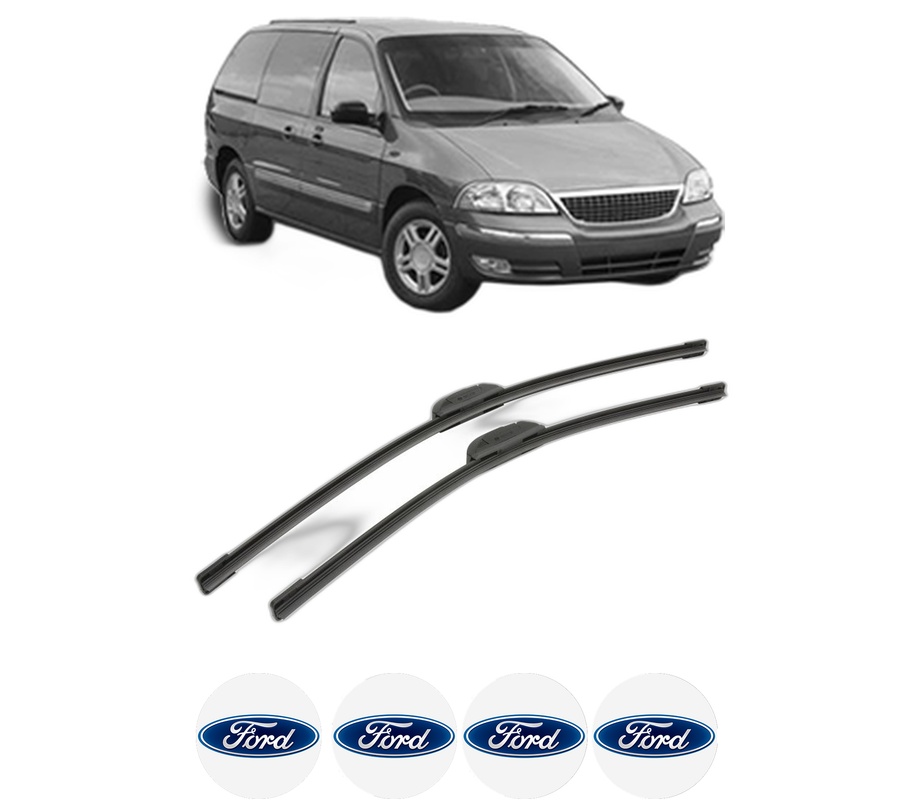 Set stergatoare auto FORD USA WINDSTAR din 1999-2003, pentru parbriz auto, 2 bucati, Bosch Aerotwin Retrofit, din cauciuc siliconat rezistent, 4 Stickere Auto FORD USA