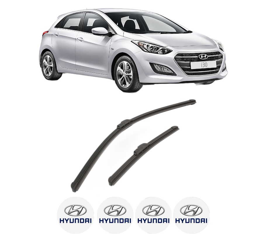 Set stergatoare auto HYUNDAI i30 (GD) din 2011-2015, pentru parbriz auto, 2 bucati, Bosch Aerotwin Retrofit, din cauciuc siliconat rezistent, 4 Stickere Auto HYUNDAI