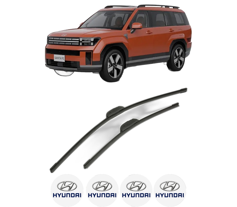 Set stergatoare auto HYUNDAI SANTA FE V (MX5) din 2024, pentru parbriz auto, 2 bucati, Bosch Aerotwin Retrofit, din cauciuc siliconat rezistent, 4 Stickere Auto HYUNDAI