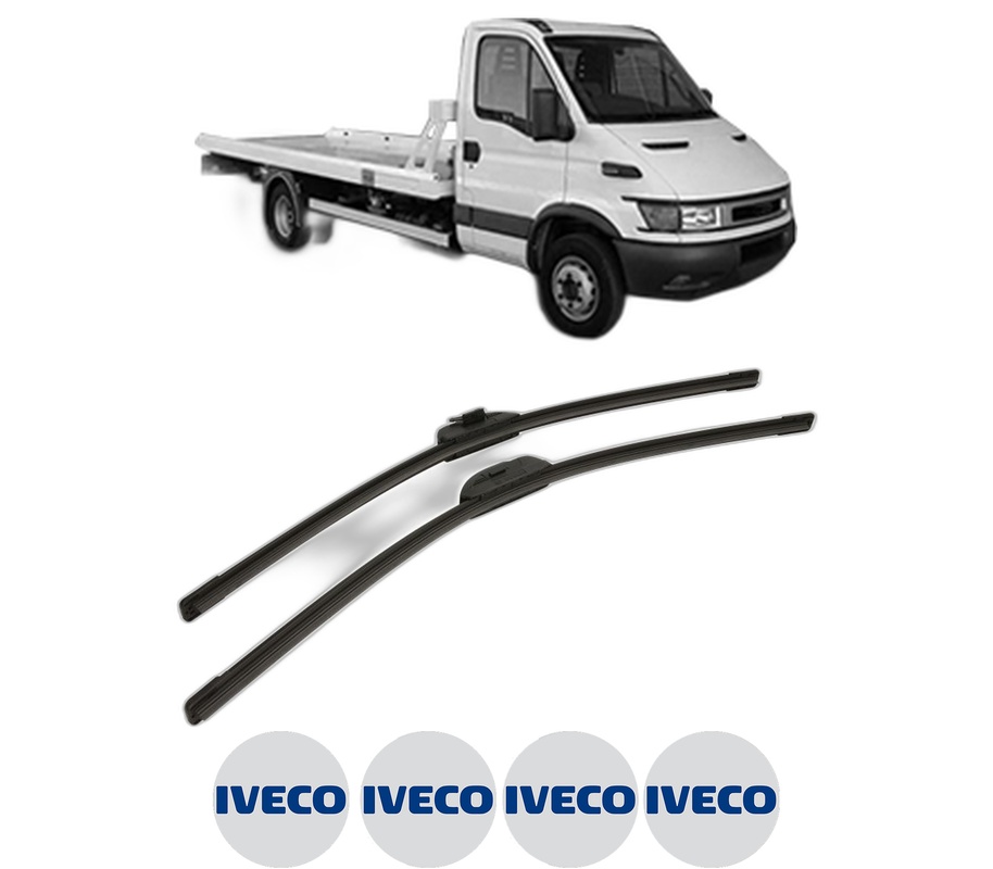 Set stergatoare auto IVECO DAILY III Platform/Chassis din 1999-2006, pentru parbriz auto, 2 bucati, Bosch Aerotwin Retro Truck, din cauciuc siliconat rezistent, 4 Stickere Auto IVECO