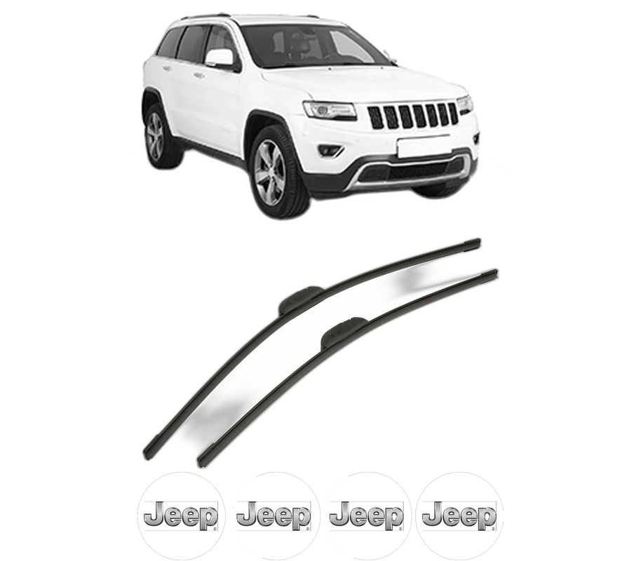 Set stergatoare auto JEEP GRAND CHEROKEE VAN (WK2) din 2013-2017, pentru parbriz auto, 2 bucati, Bosch Aerotwin Retrofit, din cauciuc siliconat rezistent, 4 Stickere Auto JEEP