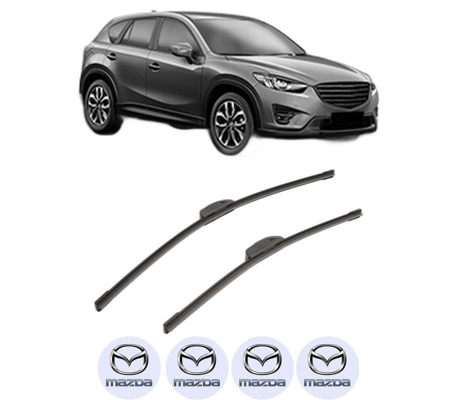 Set stergatoare auto MAZDA CX-5 Van (KE_) din 2015-2017, pentru parbriz auto, 2 bucati, Bosch Aerotwin Retrofit, din cauciuc siliconat rezistent, 4 Stickere Auto MAZDA