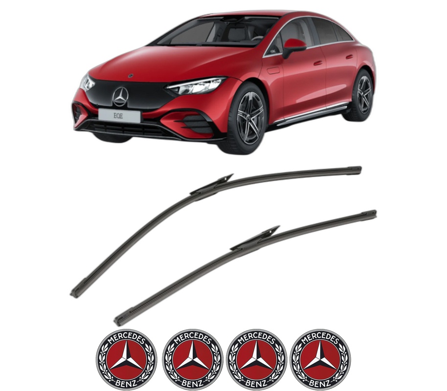 Set stergatoare auto MERCEDES-BENZ EQE (V295) din 2022, pentru parbriz auto, 2 bucati, Bosch Aerotwin, din cauciuc siliconat rezistent, 4 Stickere Auto MERCEDES-BENZ