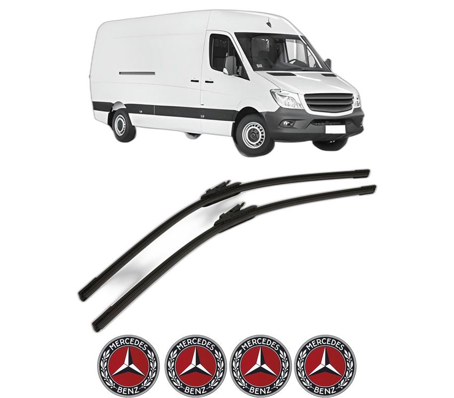 Set stergatoare auto MERCEDES-BENZ SPRINTER 3-t Van (B906) din 2006-2018, pentru parbriz auto, 2 bucati, Bosch Aerotwin, din cauciuc siliconat rezistent, 4 Stickere Auto MERCEDES-BENZ