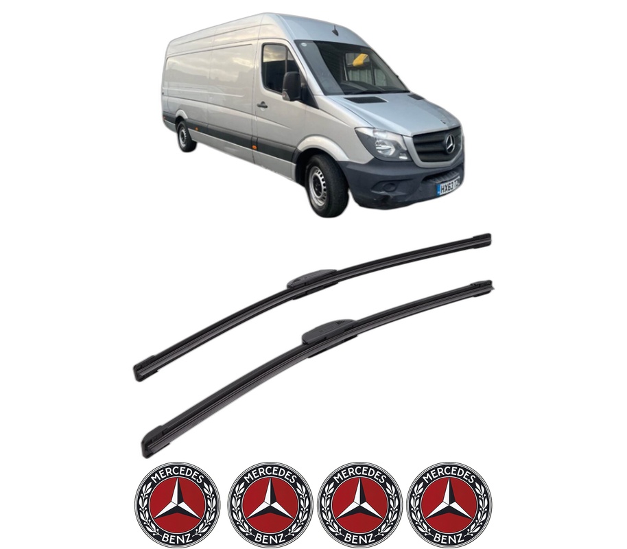 Set stergatoare auto MERCEDES-BENZ SPRINTER CLASSIC 3,5-t Van (B909) din 2013-2017, pentru parbriz auto, 2 bucati, Bosch Aerotwin Retrofit, din cauciuc siliconat rezistent, 4 Stickere Auto MERCEDES-BENZ