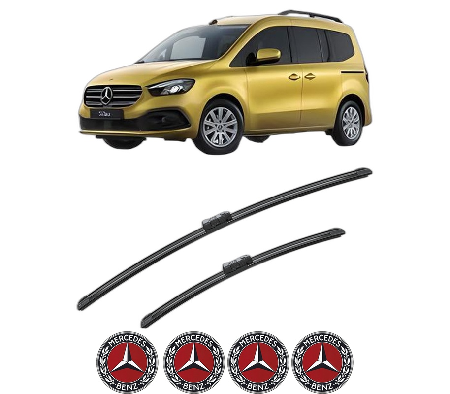 Set stergatoare auto MERCEDES-BENZ T-CLASS MPV (W420) din 2022, pentru parbriz auto, 2 bucati, Bosch Aerotwin, din cauciuc siliconat rezistent, 4 Stickere Auto MERCEDES-BENZ