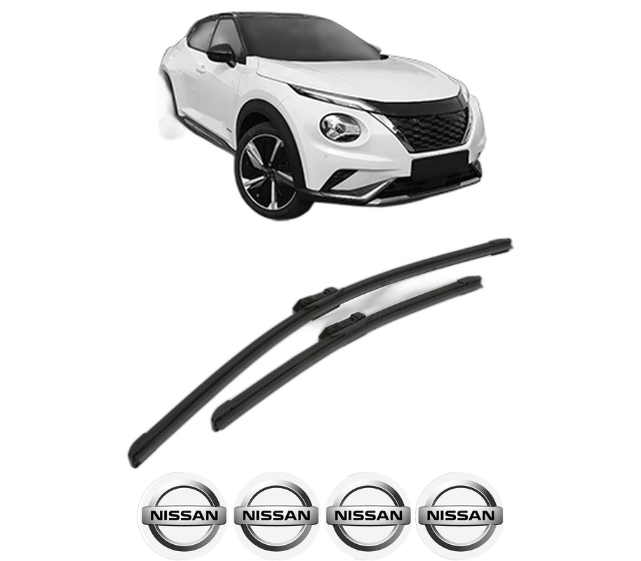 Set stergatoare auto NISSAN JUKE (F16_) din 2019, pentru parbriz auto, 2 bucati, Bosch Aerotwin, din cauciuc siliconat rezistent, 4 Stickere Auto NISSAN