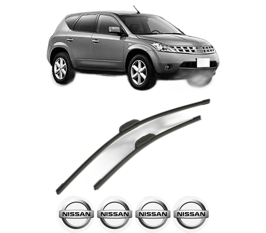 Set stergatoare auto NISSAN MURANO I (Z50) din 2003-2008, pentru parbriz auto, 2 bucati, Bosch Aerotwin Retrofit, din cauciuc siliconat rezistent, 4 Stickere Auto NISSAN