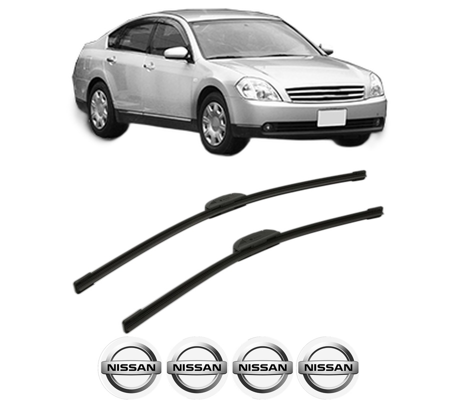 Set stergatoare auto NISSAN TEANA I (J31) din 2003-2008, pentru parbriz auto, 2 bucati, Bosch Aerotwin Retrofit, din cauciuc siliconat rezistent, 4 Stickere Auto NISSAN
