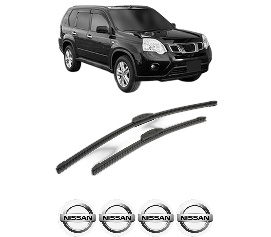Set stergatoare auto NISSAN X-TRAIL VAN (T31) din 2011-2014, pentru parbriz auto, 2 bucati, Bosch Aerotwin Retrofit, din cauciuc siliconat rezistent, 4 Stickere Auto NISSAN