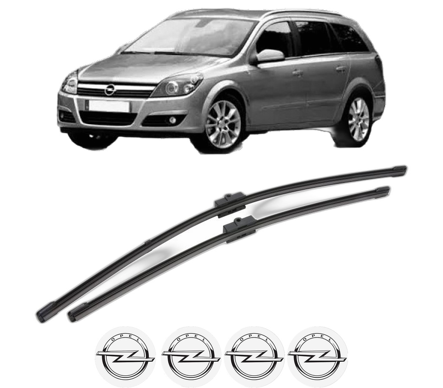 Set stergatoare auto OPEL ASTRA H Estate (A04) din 2004-2014, pentru parbriz auto, 2 bucati, Valeo Silencio Xtrm, din cauciuc siliconat rezistent, 4 Stickere Auto OPEL
