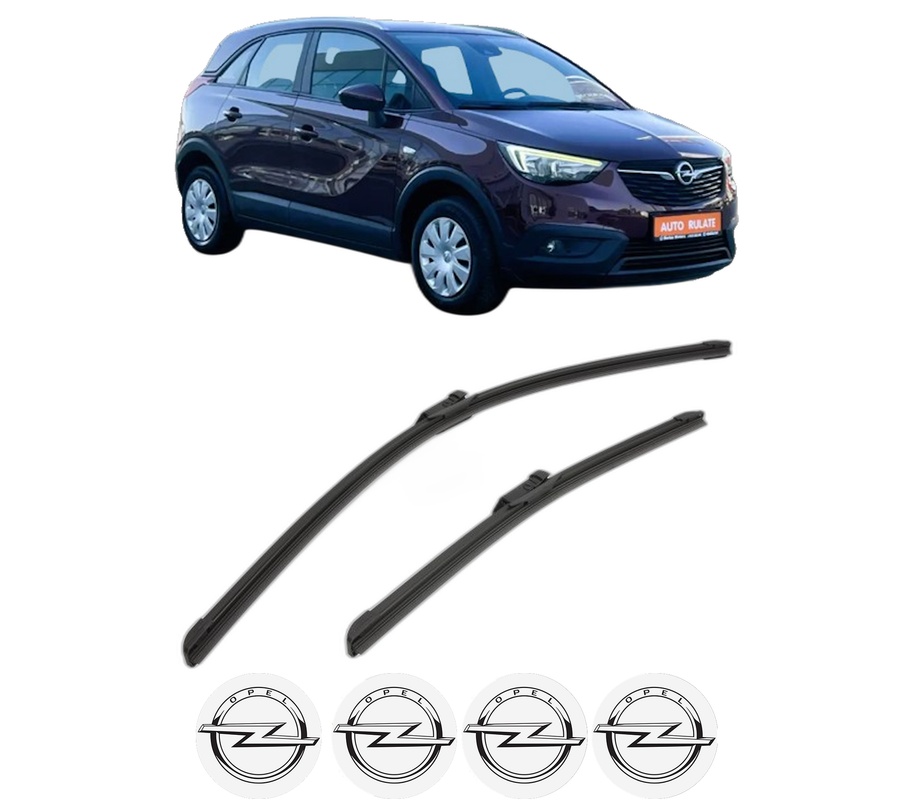 Set stergatoare auto OPEL CROSSLAND X Van din 2018-2019, pentru parbriz auto, 2 bucati, Bosch Aerotwin, din cauciuc siliconat rezistent, 4 Stickere Auto OPEL