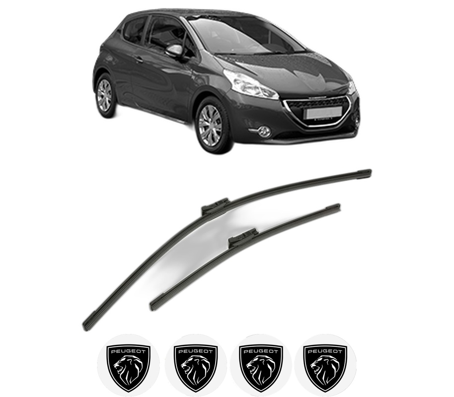 Set stergatoare auto PEUGEOT 208 Hatchback Van (CR_) din 2013-2019, pentru parbriz auto, 2 bucati, Bosch Aerotwin, din cauciuc siliconat rezistent, 4 Stickere Auto PEUGEOT