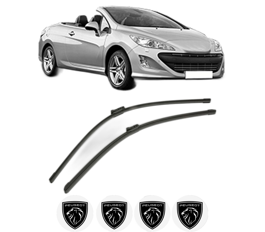 Set stergatoare auto PEUGEOT 308 CC (4B_) din 2009-2014, pentru parbriz auto, 2 bucati, Bosch Aerotwin, din cauciuc siliconat rezistent, 4 Stickere Auto PEUGEOT