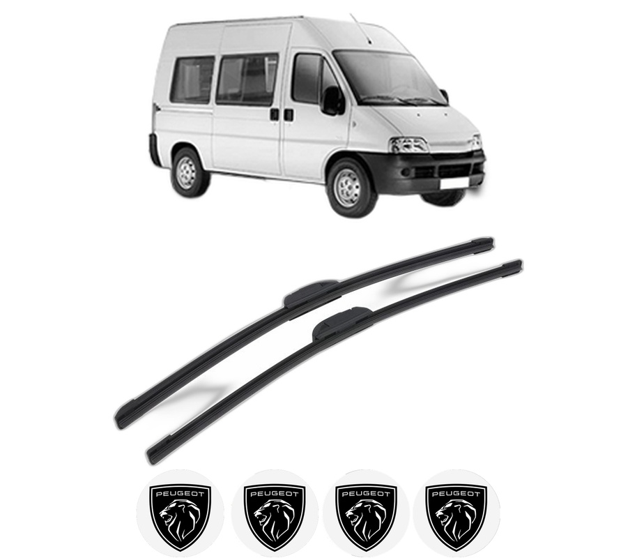 Set stergatoare auto PEUGEOT BOXER Bus (244, Z_) din 2001-2006, pentru parbriz auto, 2 bucati, Bosch Aerotwin Retrofit, din cauciuc siliconat rezistent, 4 Stickere Auto PEUGEOT