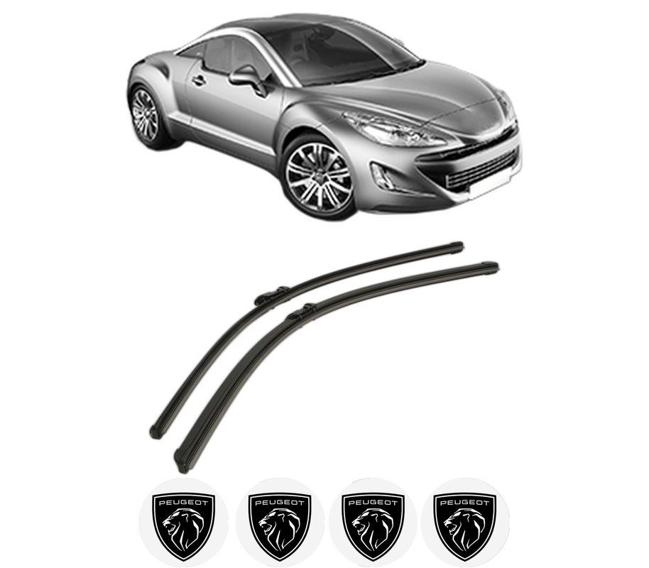 Set stergatoare auto PEUGEOT RCZ din 2010-2015, pentru parbriz auto, 2 bucati, Bosch Aerotwin, din cauciuc siliconat rezistent, 4 Stickere Auto PEUGEOT