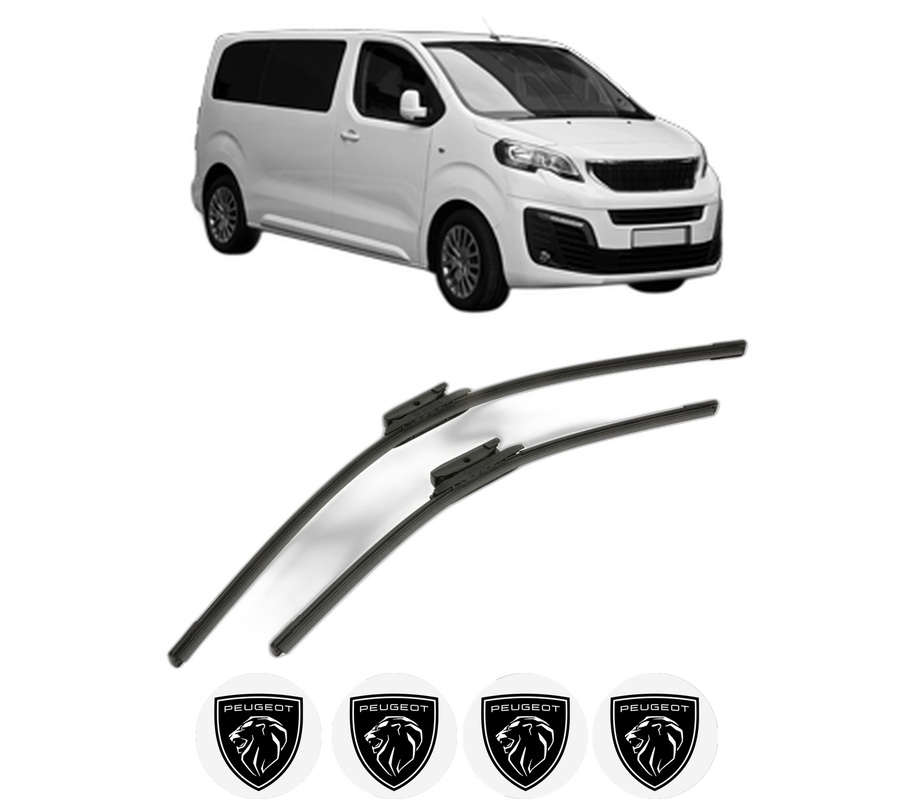 Set stergatoare auto PEUGEOT TRAVELLER Bus (V_) din 2016-2023, pentru parbriz auto, 2 bucati, Bosch Aerotwin, din cauciuc siliconat rezistent, 4 Stickere Auto PEUGEOT