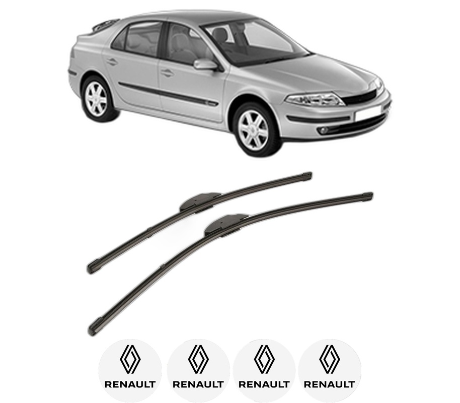 Set stergatoare auto RENAULT LAGUNA II (BG0/1_) din 2001-2007, pentru parbriz auto, 2 bucati, Valeo Silencio Xtrm, din cauciuc siliconat rezistent, 4 Stickere Auto RENAULT