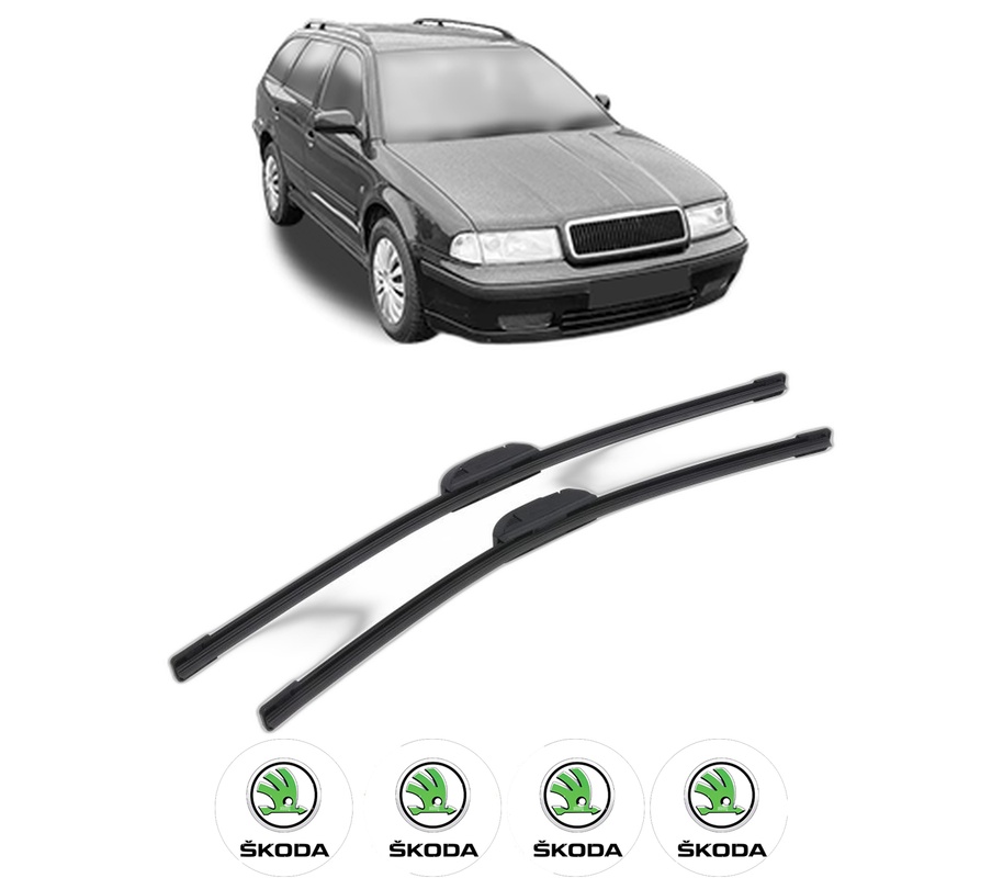 Set stergatoare auto SKODA OCTAVIA I Estate Van (1U5) din 2000, pentru parbriz auto, 2 bucati, Bosch Aerotwin Retrofit, din cauciuc siliconat rezistent, 4 Stickere Auto SKODA