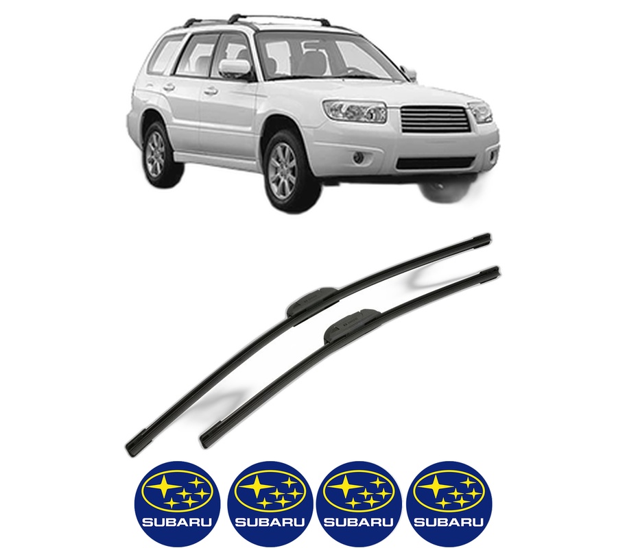 Set stergatoare auto SUBARU FORESTER (SH_) din 2008-2011, pentru parbriz auto, 2 bucati, Bosch Aerotwin Retrofit, din cauciuc siliconat rezistent, 4 Stickere Auto SUBARU