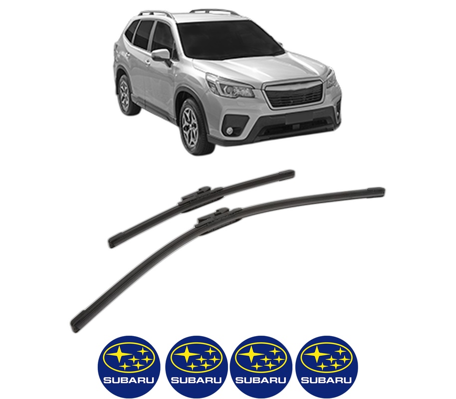 Set stergatoare auto SUBARU FORESTER (SK_) din 2018, pentru parbriz auto, 2 bucati, Bosch Aerotwin, din cauciuc siliconat rezistent, 4 Stickere Auto SUBARU