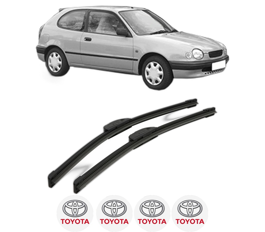 Set stergatoare auto TOYOTA COROLLA Compact (_E11_) din 1997-2000, pentru parbriz auto, 2 bucati, Bosch Aerotwin Retrofit, din cauciuc siliconat rezistent, 4 Stickere Auto TOYOTA