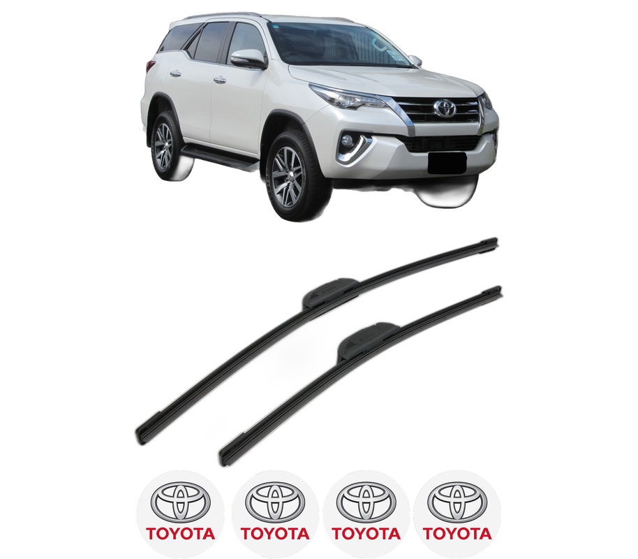 Set stergatoare auto TOYOTA FORTUNER (_N15_, _N16_) din 2015, pentru parbriz auto, 2 bucati, Bosch Aerotwin Retrofit, din cauciuc siliconat rezistent, 4 Stickere Auto TOYOTA