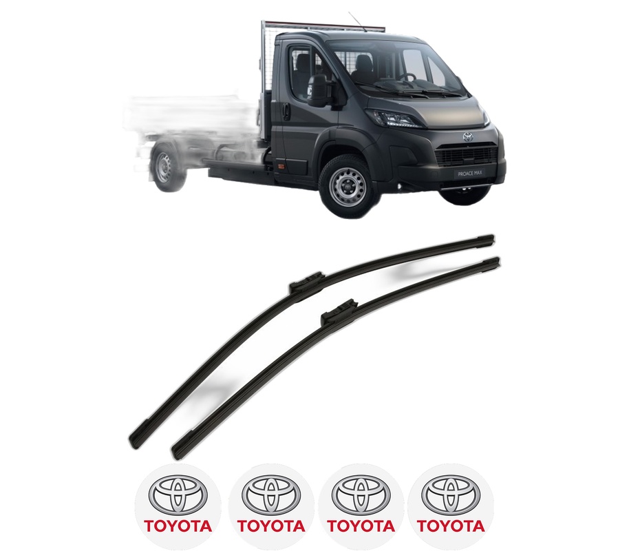 Set stergatoare auto TOYOTA PROACE MAX Platform/Chassis (MFY_) din 2024, pentru parbriz auto, 2 bucati, Bosch Aerotwin, din cauciuc siliconat rezistent, 4 Stickere Auto TOYOTA